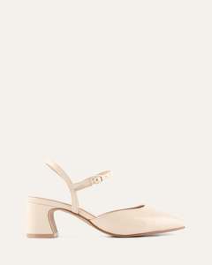 Low Heels: JEWEL LOW HEELS SAND PATENT