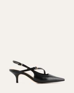 Low Heels: SKYE LOW HEELS BLACK LEATHER