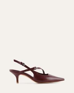 Low Heels: SKYE LOW HEELS MULBERRY LEATHER