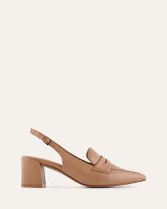 Low Heels: CARLTON LOW HEELS TAN LEATHER