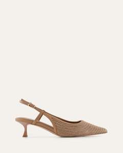 PERRY LOW HEELS TAN RAFFIA