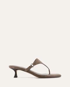 Low Heels: TOKEN LOW HEEL SANDALS ASH SUEDE