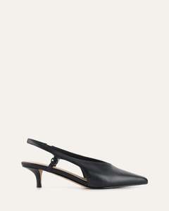 Low Heels: RONNIE LOW HEELS BLACK LEATHER