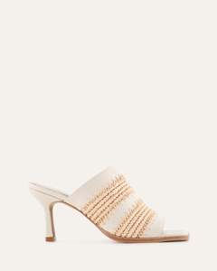 KEATING MID HEEL SANDALS OFF WHITE LEATHER