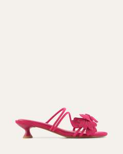 BLAZE MID HEEL SANDALS FUCHSIA SUEDE