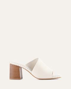 Mid Heels: SIENNA MID HEEL SANDALS OFF WHITE LEATHER