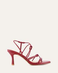NORMA MID HEEL SANDALS RUBY RED LEATHER