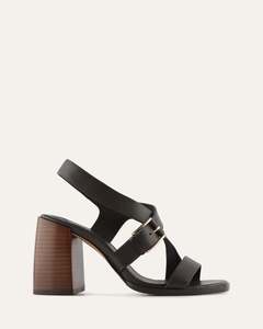 High Heels: VIRGO HIGH HEEL SANDALS BITTER CHOC LEATHER