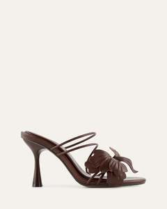High Heels: SOLAR HIGH HEEL SANDALS PECAN LEATHER