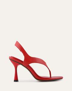 High Heels: SHADE HIGH HEEL SANDALS RED LEATHER