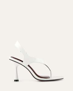 High Heels: SHADE HIGH HEEL SANDALS WHITE LEATHER