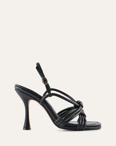 High Heels: XANTHE HIGH HEEL SANDALS BLACK LEATHER
