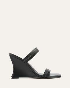High Heels: ZINNIA HIGH HEEL SANDALS BLACK LEATHER