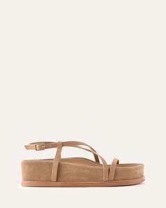 ELK FLAT SANDALS LATTE SUEDE