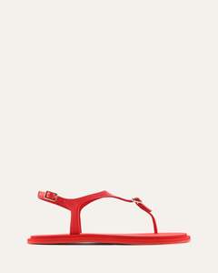 MIRO FLAT SANDALS RED LEATHER