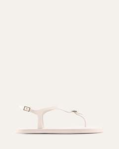 Flat Sandals: MIRO FLAT SANDALS OFF WHITE LEATHER