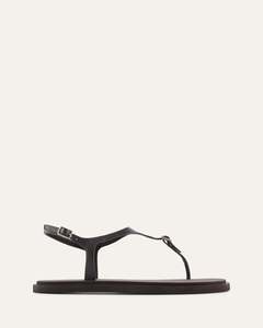 MIRO FLAT SANDALS BITTER CHOC LEATHER