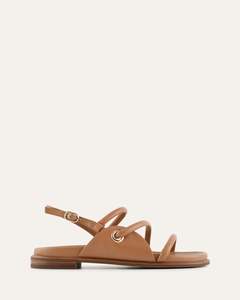Flat Sandals: HALO FLAT SANDALS TUSCAN TAN LEATHER