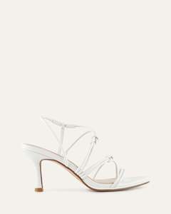 NORMA MID HEEL SANDALS WHITE LEATHER