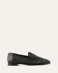 ABBOTT LOAFERS BLACK RAFFIA