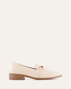 Lace Up Loafers: ROWAN LOAFERS CREAM LEATHER
