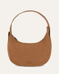 Shoulder Bag: TAYA SHOULDER BAG BISCUIT SUEDE