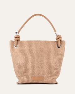 Totes: LUCIA TOTE BAG TAN RAFFIA