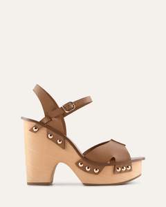 Sale Wedges: TIDE HIGH WEDGE SANDALS TAN LEATHER