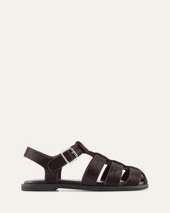 Outlet 1: FINN FLAT SANDALS MERLOT LEATHER