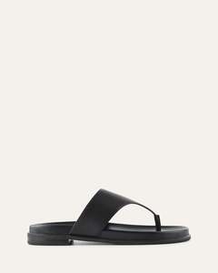 Outlet 1: TOBY FLAT SANDALS BLACK LEATHER