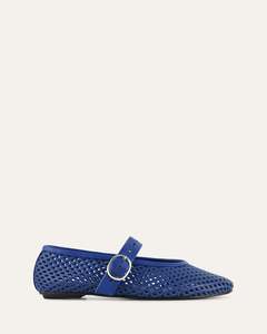 GINGER BALLET FLATS COBALT LEATHER