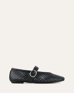 Ballet Flats: GINGER BALLET FLATS BLACK LEATHER