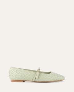 SAILOR BALLET FLATS LIGHT SAGE LEATHER