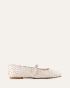 SAILOR BALLET FLATS OFF WHITE LEATHER
