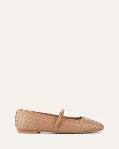 SAILOR BALLET FLATS TAN LEATHER