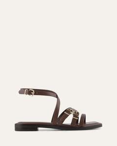 Ss26 Element: PIERRE FLAT SANDALS PECAN LEATHER