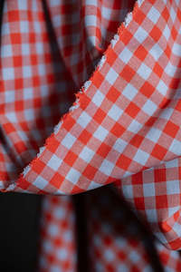 Cotton: Hot Candy Organic Cotton/Linen Gingham - NZ$12.50 per 1/4m