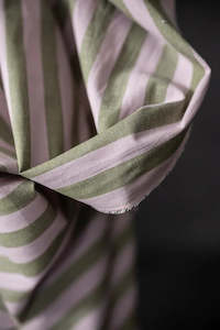 Cotton: Cecily Organic Cotton/Linen Stripe - NZ$12.50 per 1/4m