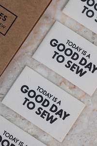 Cotton: Sew in labels - Today is a good day to sew