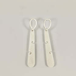 Hono bone and stirling silver earrings I