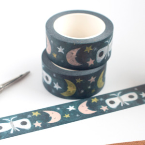 Washi Tape: Moths and Moons | Medium Washi Tape
