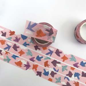 Washi Tape: Pink Birds In Flight | Medium Washi Tape