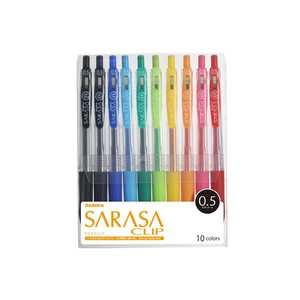 Zebra Sarasa Push Clip Gel Pen | 10 Color Set