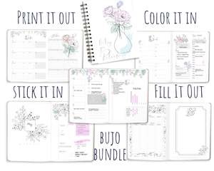 Bullet Journal Printable | Undated Calendar PDF Planner Bundle - May You Bloom C&hellip;