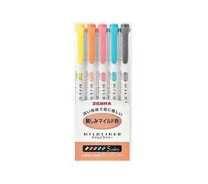 Zebra Mildliners Mild and Friendly Pens | Orange Pack