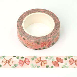 Patterned Washi Tape Washi Tape: Foil Pink Bow | Medium Washi Tape