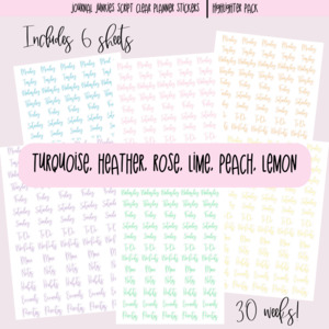 Basic Planner Stickers Pack | Journal Junkies Script Highlighter