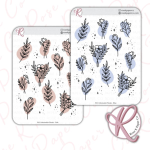 Rose K Paper Co Decorative Stickers | Minimal Floral Stickers