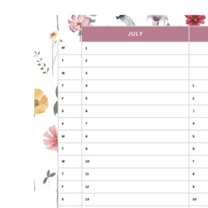 Paper Wall Planners: Jul-Dec 2024 Wall Planner | Vibrant Meadow