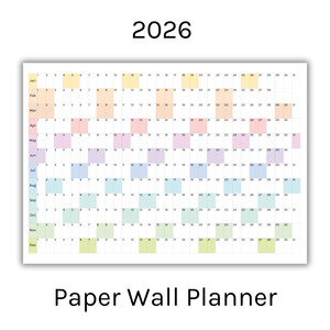 Paper Wall Planners: Horizontal 2026 Paper Wall Planner | Julie's Rainbow